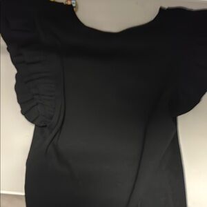 Zara Black Textured Blouse